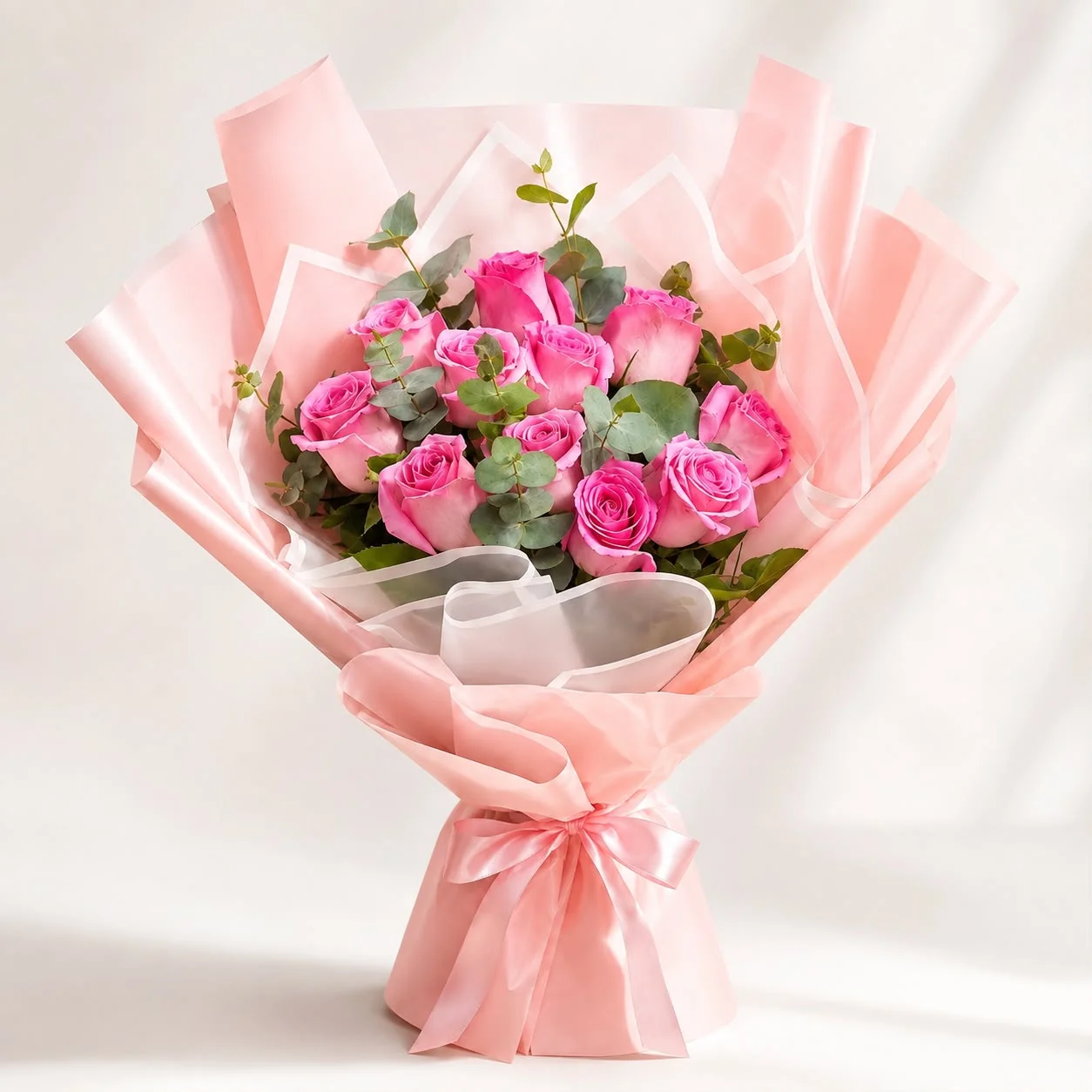 Emirati Women’s Day roses featuring 15 fresh pink blooms arranged beautifully to express admiration and appreciation